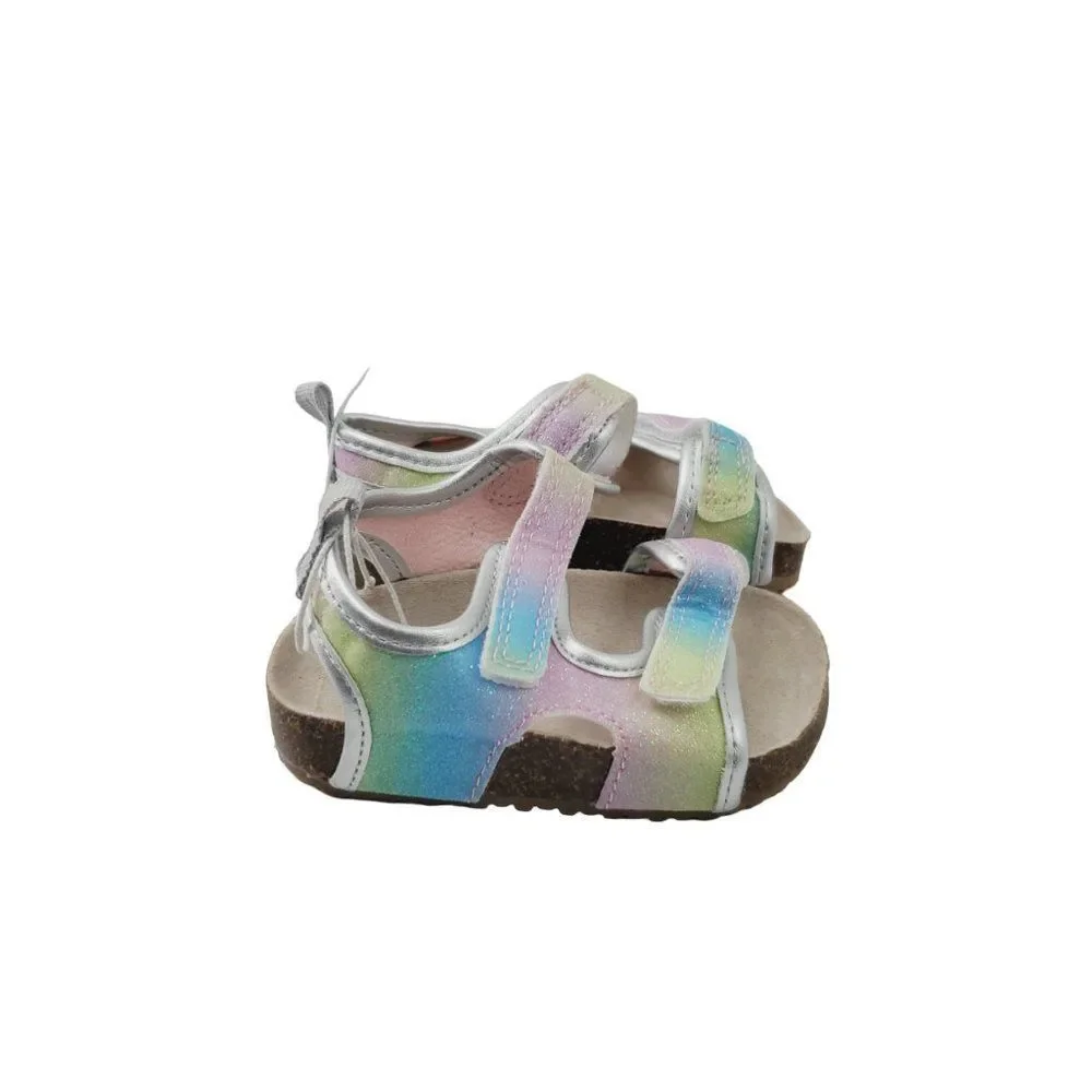 Carter's Toddler Multicolor Spectrum Hook &‎ Loop Strappy Sandal Size 4